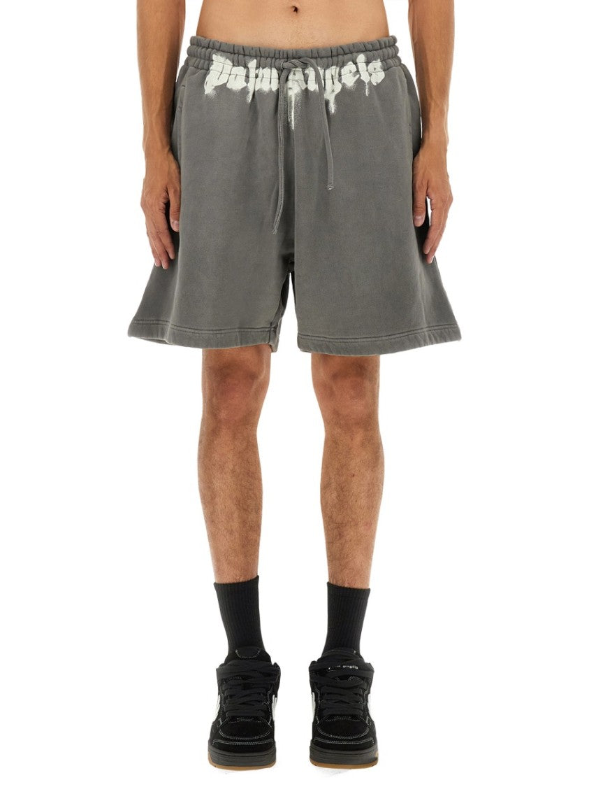 Palm Angels Relaxed Fit Grey Shorts