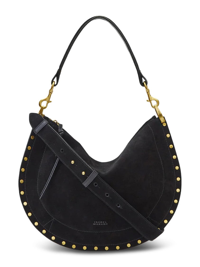 Isabel Marant Crescent-Shaped Soft Suede Bag With Gold Accents