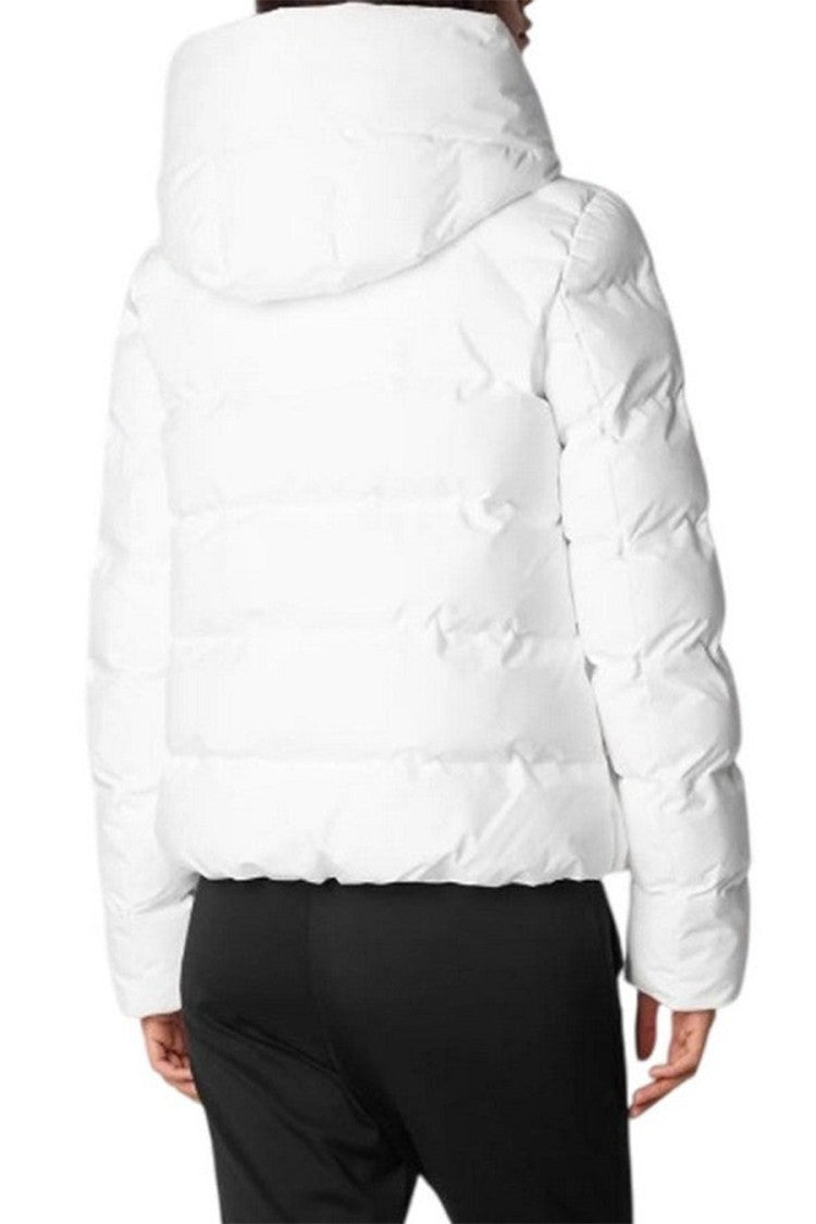 Save The Duck White Short Hooded Recycled Polyester Puffer Jacket