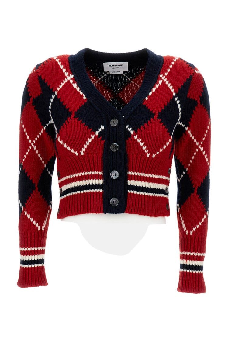 Thom Browne Argyle Jersey Cardigan