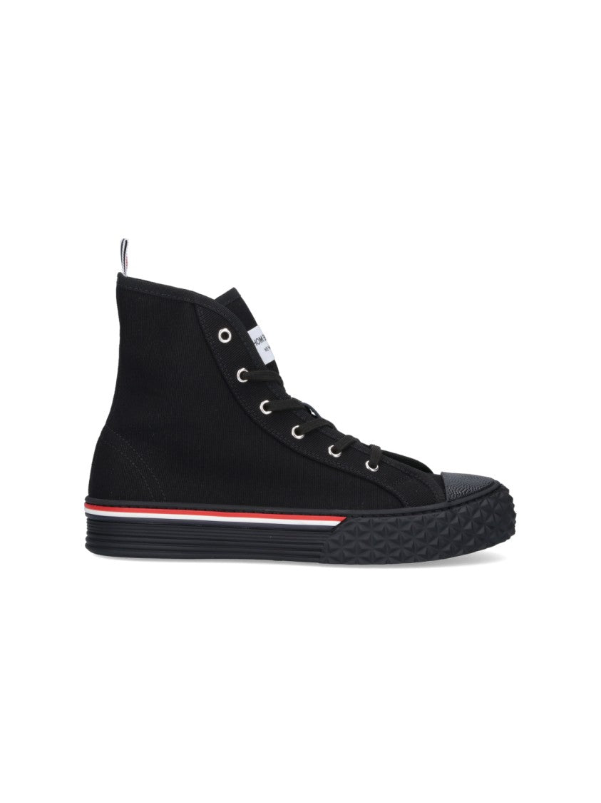 Thom Browne "Tricolore" High-Top Sneakers – Black