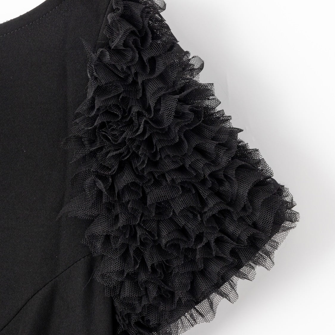 Viktor & Rolf Black Evening Dress With Textured Puff Sleeves