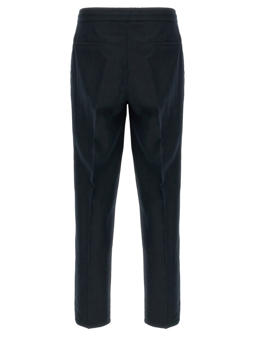 Brunello Cucinelli Tailored Black Linen-Cotton Blend Trousers