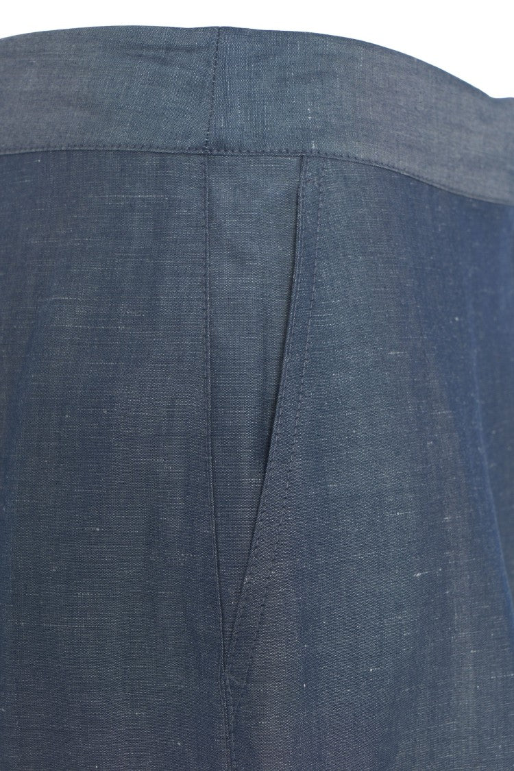 Liu Jo High-Waisted Flared Linen Blend Skirt