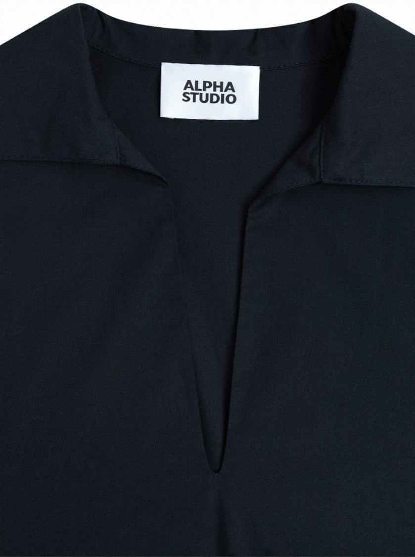 Alpha Studio Poplin 3/4 Sleeves Short Dress