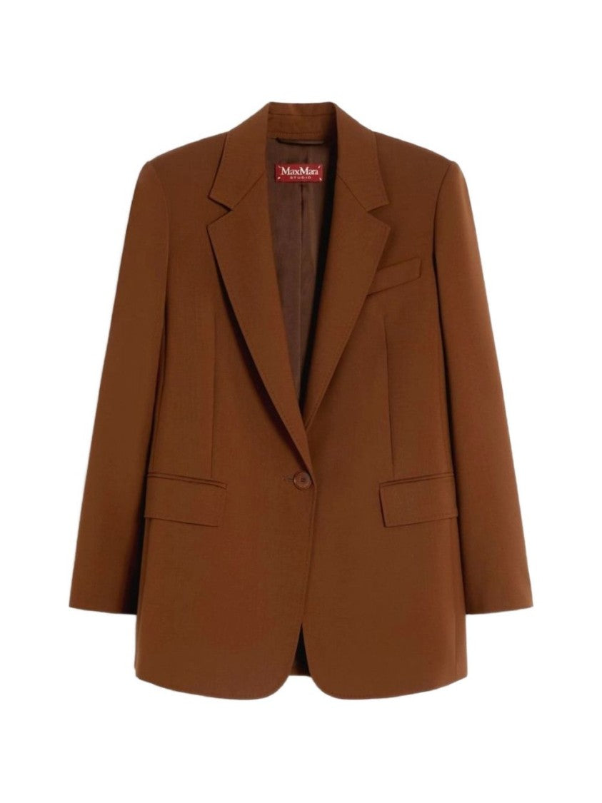 Max Mara Tailored Brown Jacket With Single-Button Closure