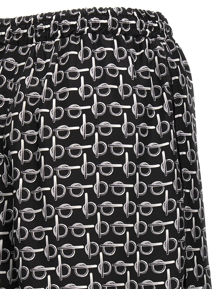 Burberry Silk Shorts With Playful Print And Adjustable Waistband