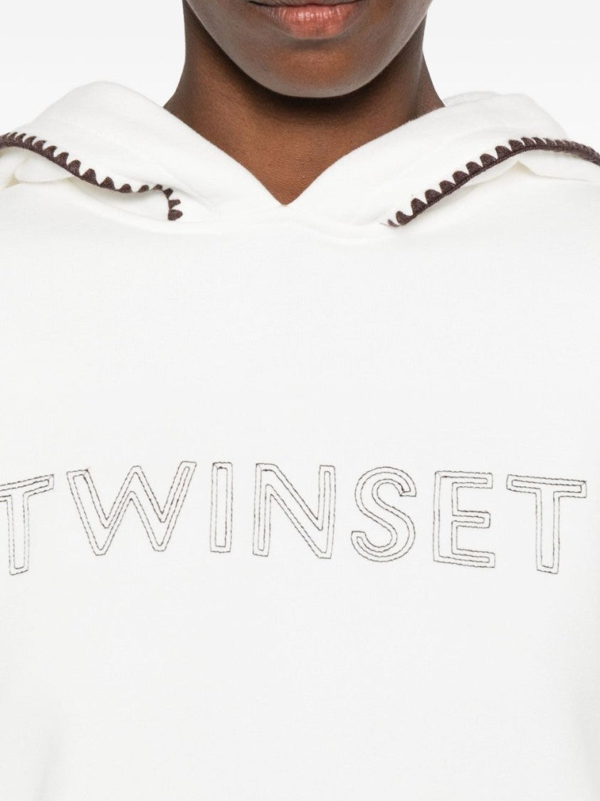 Twinset U&B White Casual Hoodie And Sweatpants Set