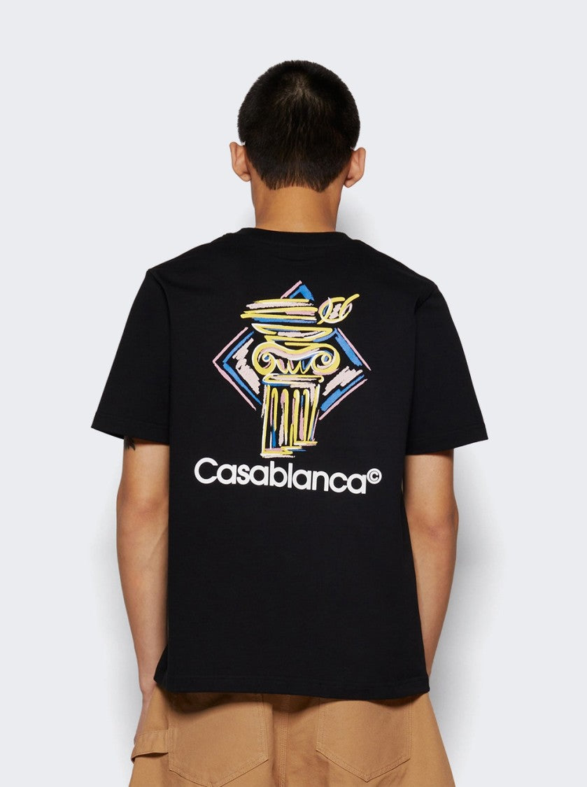 Casablanca Diamond Column Printed Tee Black