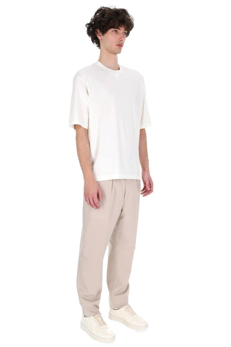 Herno White Knit-Effect Cotton T-Shirt