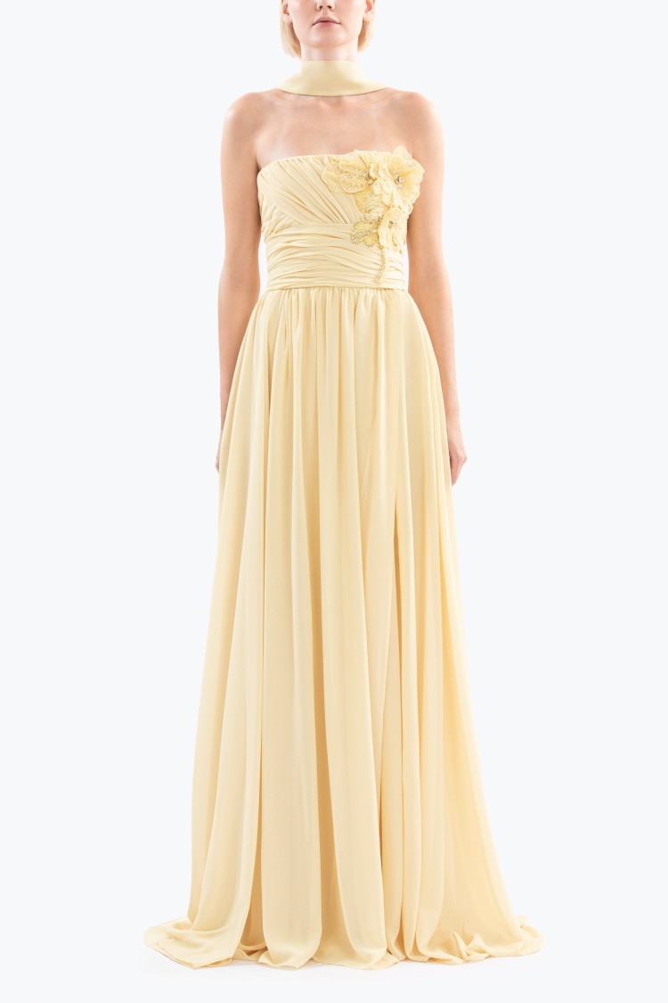 Saiid Kobeisy Long Gathered Dress