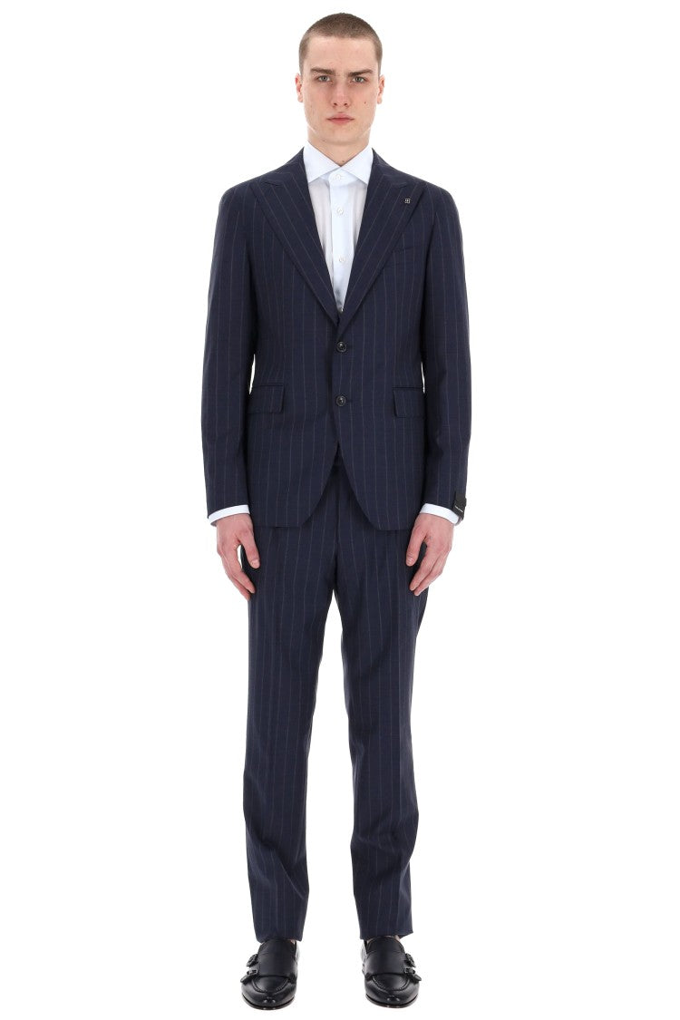 Tagliatore Pinstripe Wool Comfort Dress Line Vesuvio