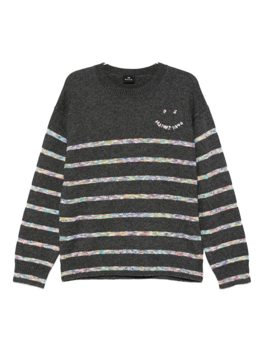 Paul Smith Horizontal Stripe Knit Sweater With Embroidered Detail