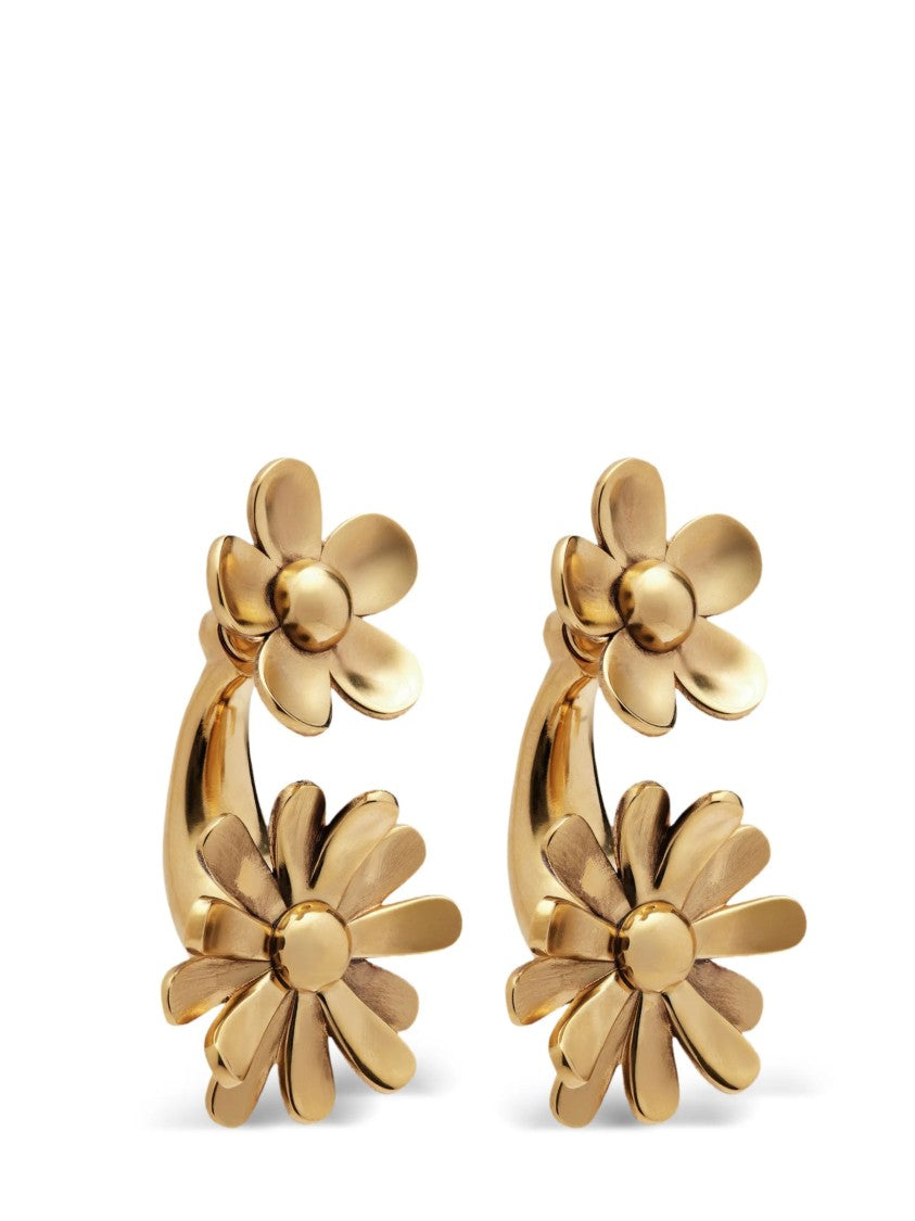 Marc Jacobs Gold Brass Daisy Wild Earrings