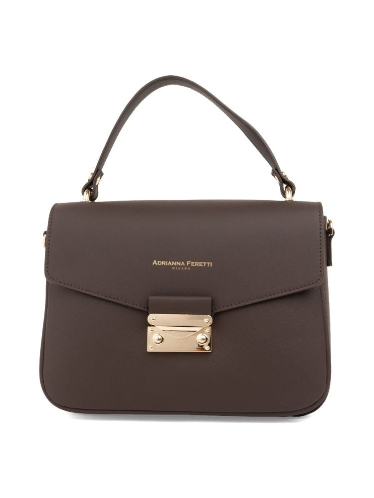Adrianna Feretti Rectangular Leather Shoulder Bag With Gold-Tone Clasp