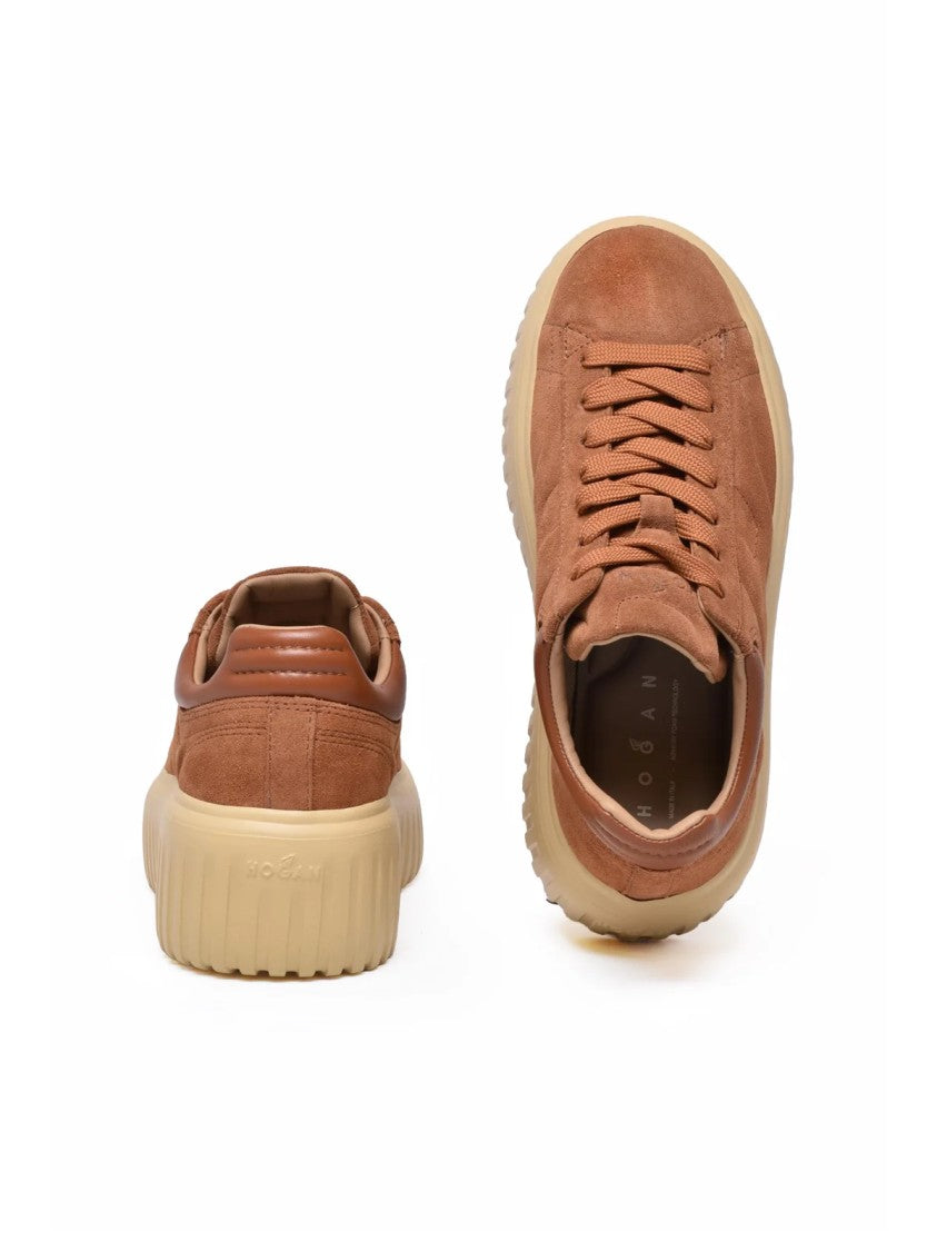 Hogan Beige Leather Chunky Sneakers