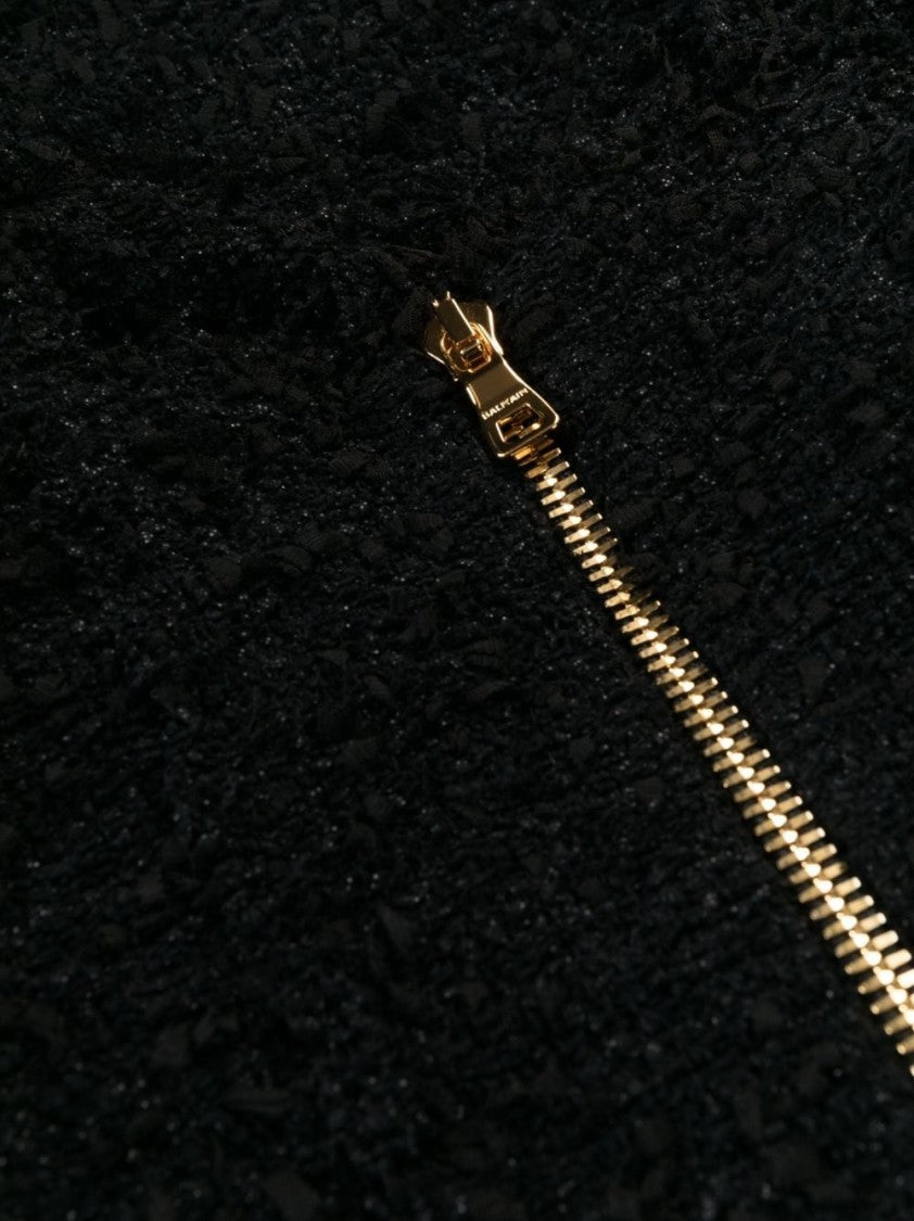 Balmain Strapped Tweed Short Dress