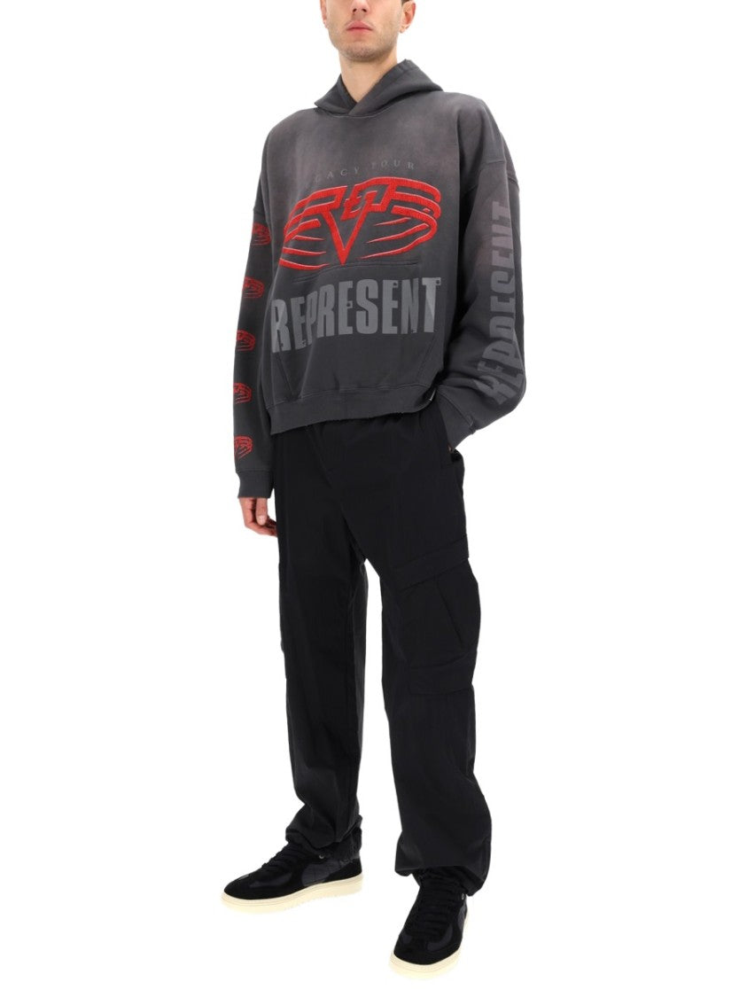 Represent Washed Black Living Legacy Oversized Sweatshirt