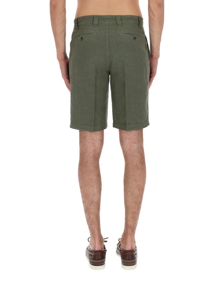 120% Lino Tailored Linen Mid-Length Shorts