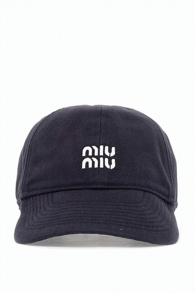 Miu Miu Structured Navy Cotton Cap