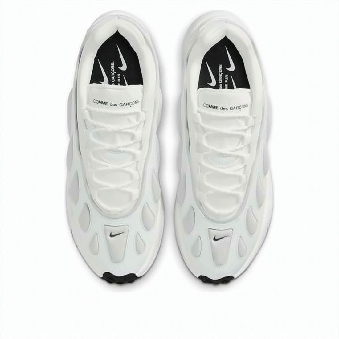 Comme Des Garçons Futuristic White Sneakers With Textured Rubber Sole