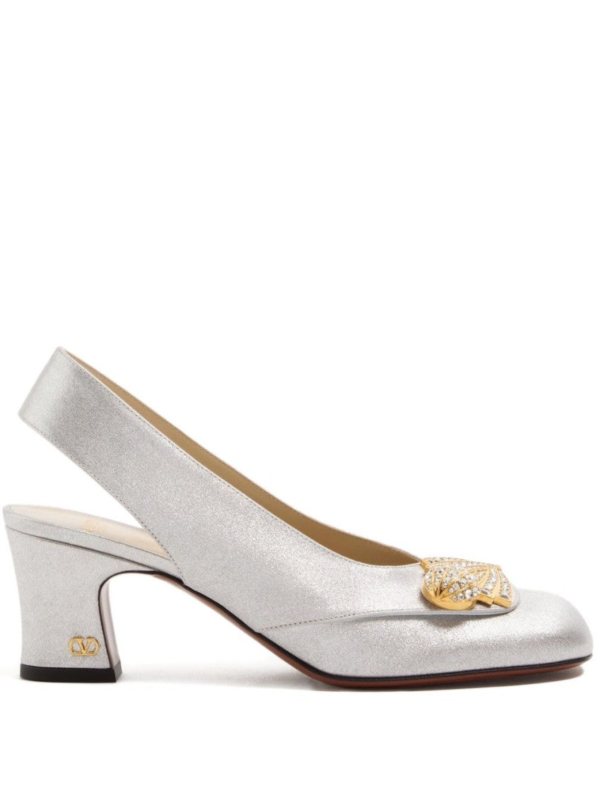 Valentino Garavani Adamantine Slingback Pumps In Glitter Fabric 60Mm