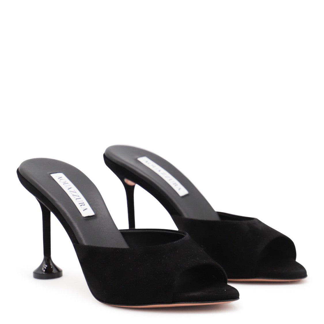 Aquazzura Black Leather Bisous 85 Sandals