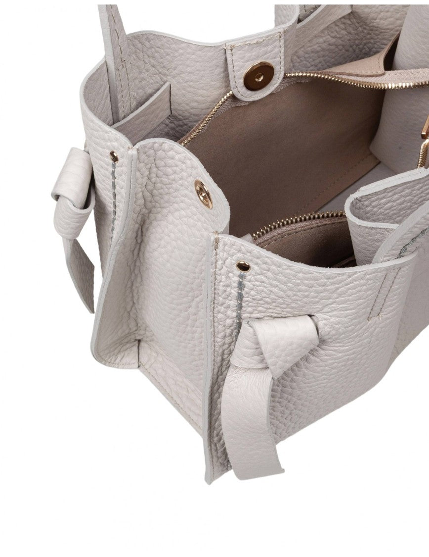 Visona ' Vittoria Handbag In Ivory Leather