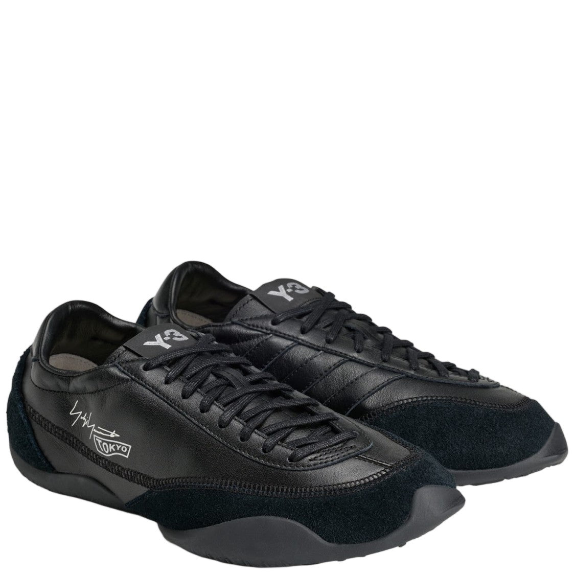 Y-3 Black Tokyo Wrapped Leather Sneakers
