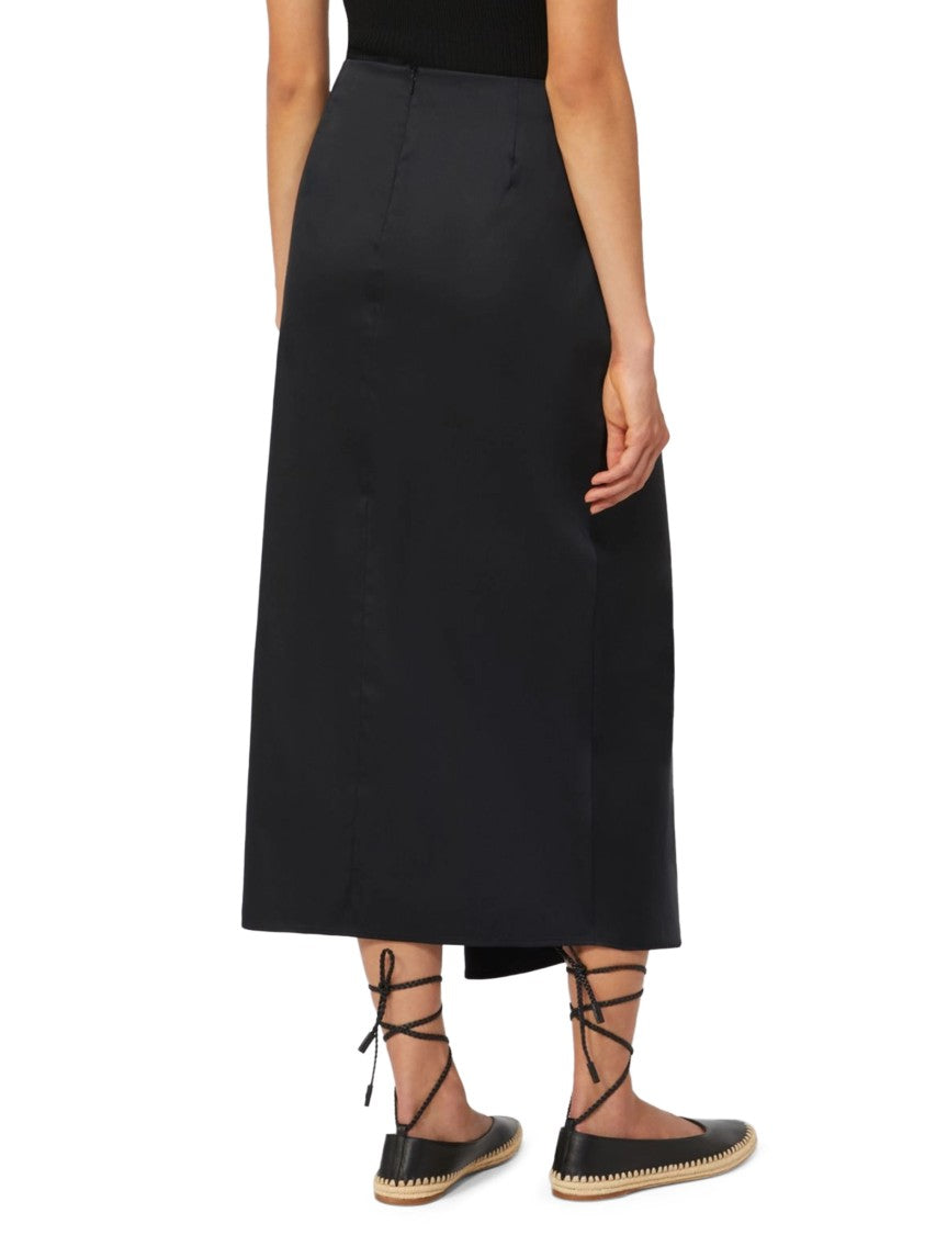 Max Mara Midi Skirt With Gathered Waist Detail And Asymmetrical Hemline