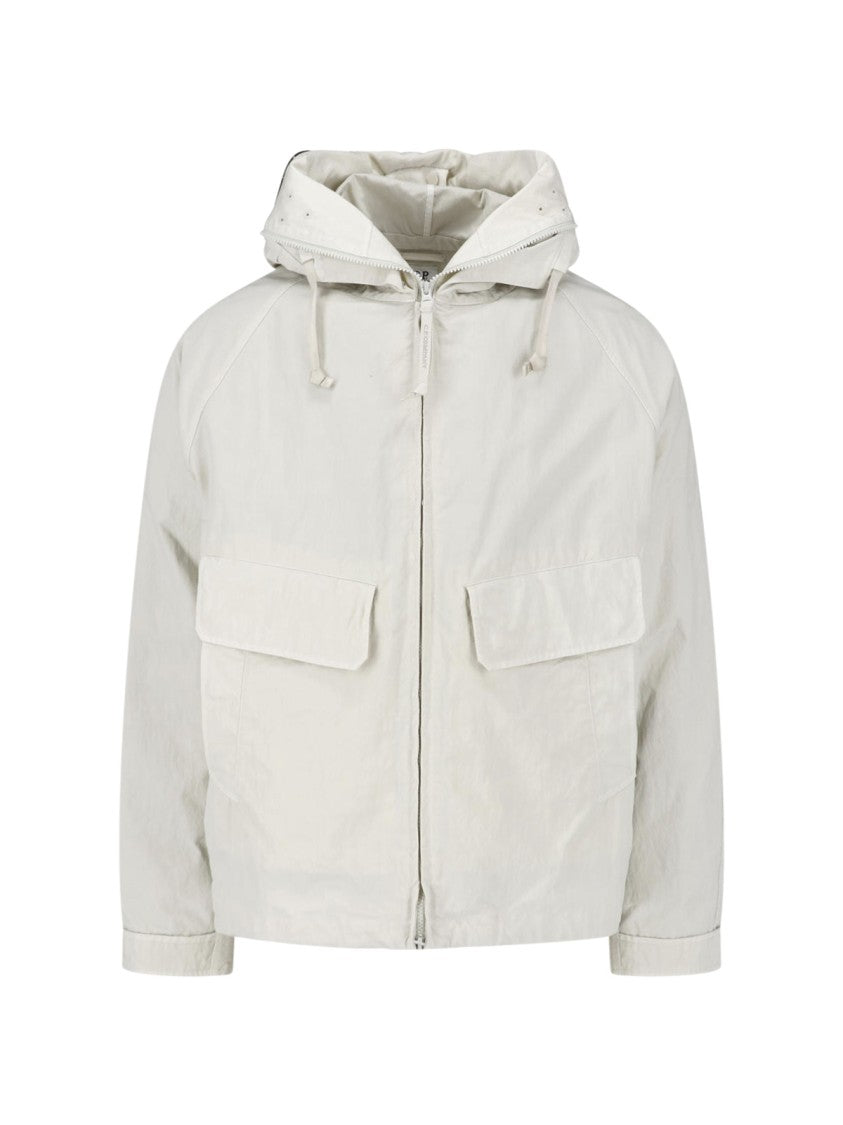 C.P. Company Hooded Jacket With Goggle Lens Detail And Zip Closure