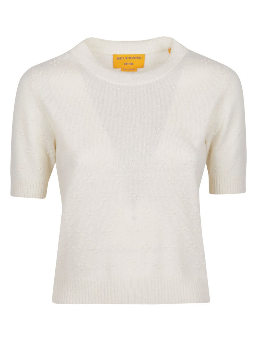 Guest In Residence Compass Textured Cashmere Short Sweater
