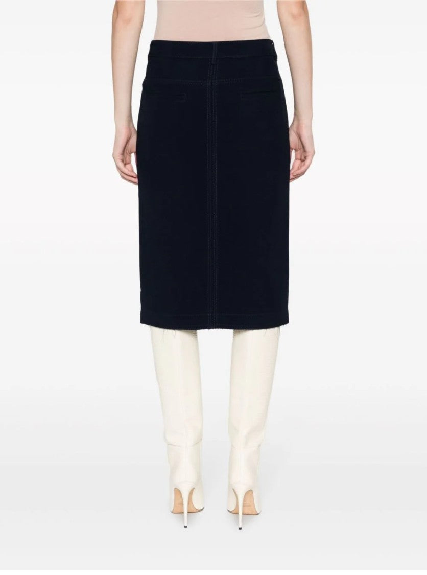 N°21 Figure-Hugging Midi Skirt With Front Zipper