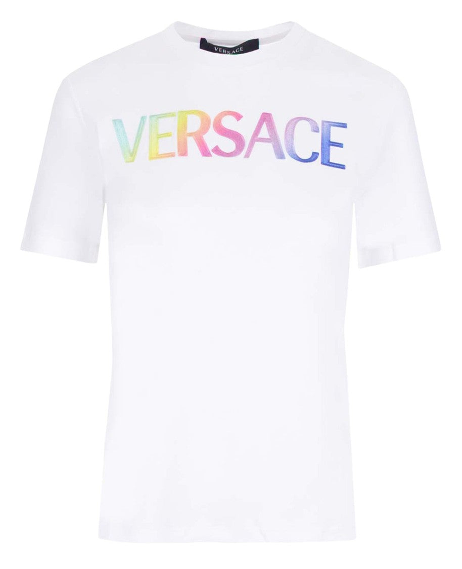 Versace White Cotton Logo T-Shirt