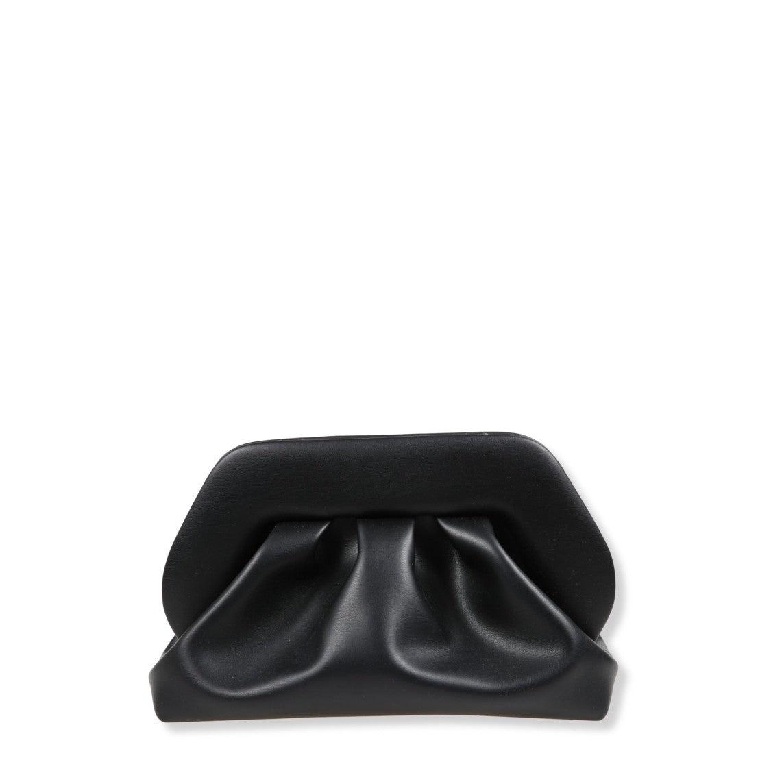 Themoirè Structured Black Handbag In Vegan Fabric