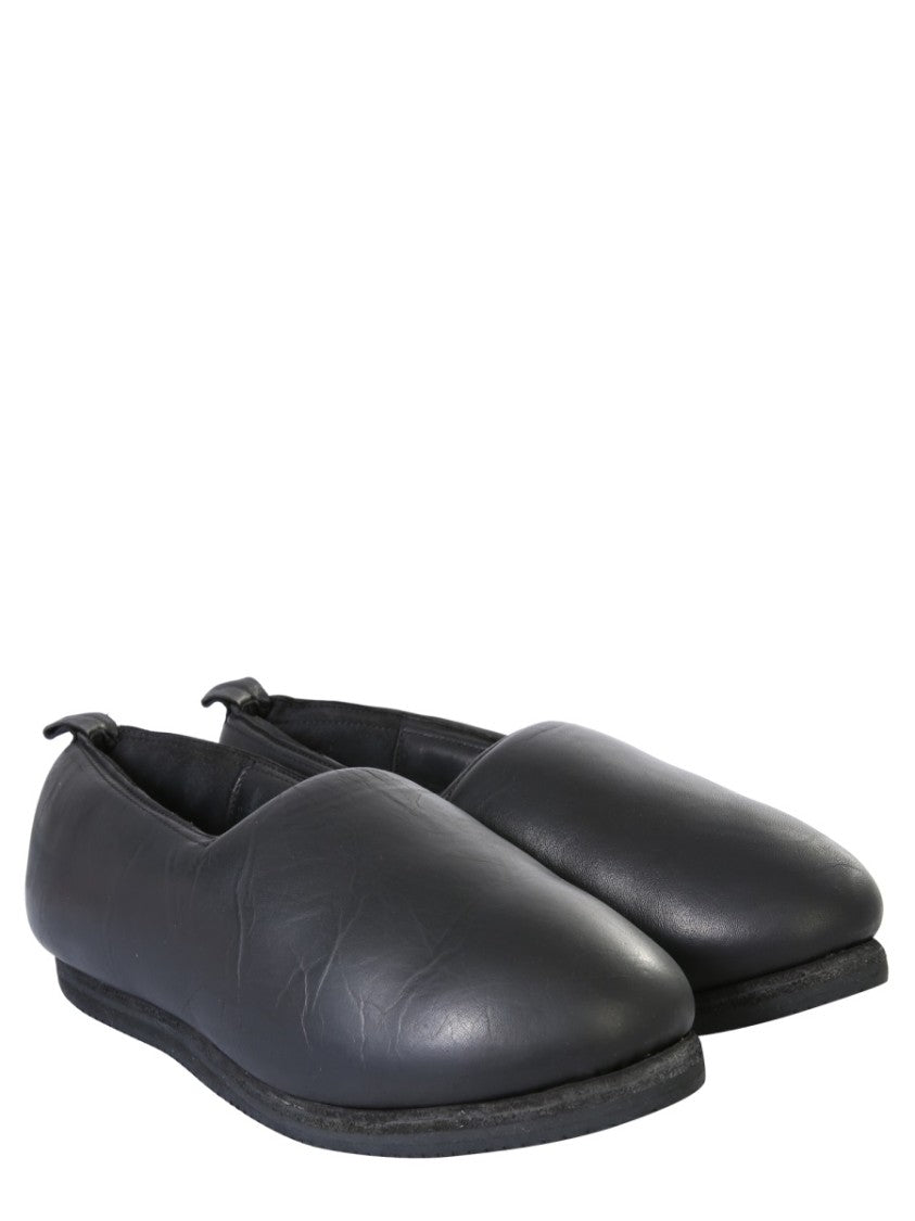 Guidi Black Leather Slipper Sneakers