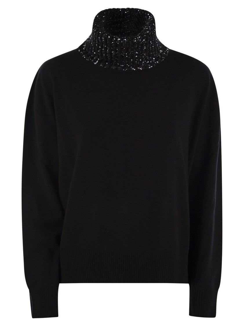Fabiana Filippi Turtleneck Sweater In Wool, Silk And Cashmere