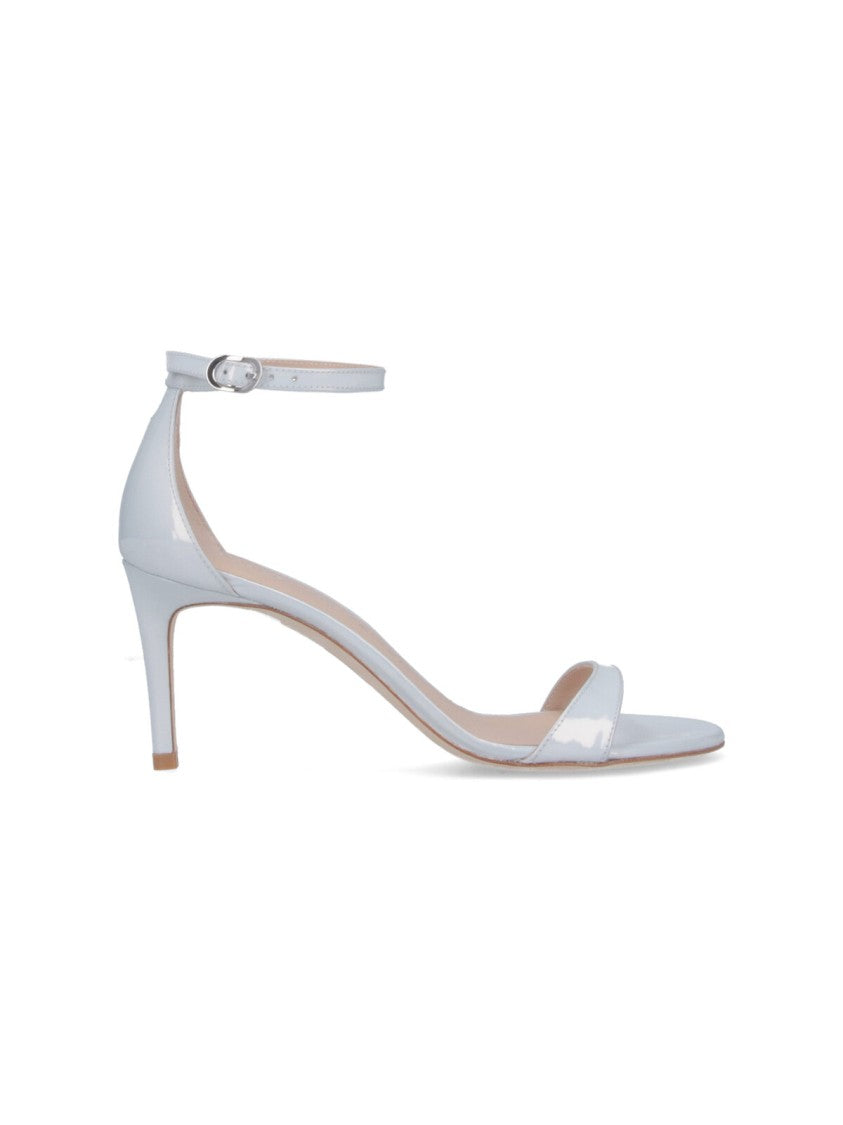 Stuart Weitzman "Nudist Ii 75" Slingback Sandals – Silver