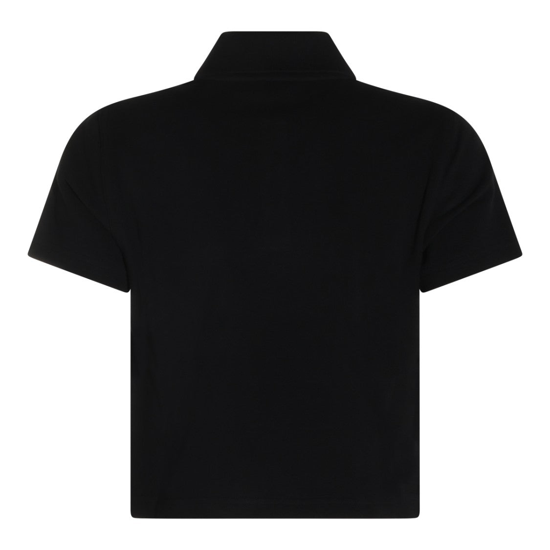 Saint Laurent Black Cropped Cotton Polo Shirt