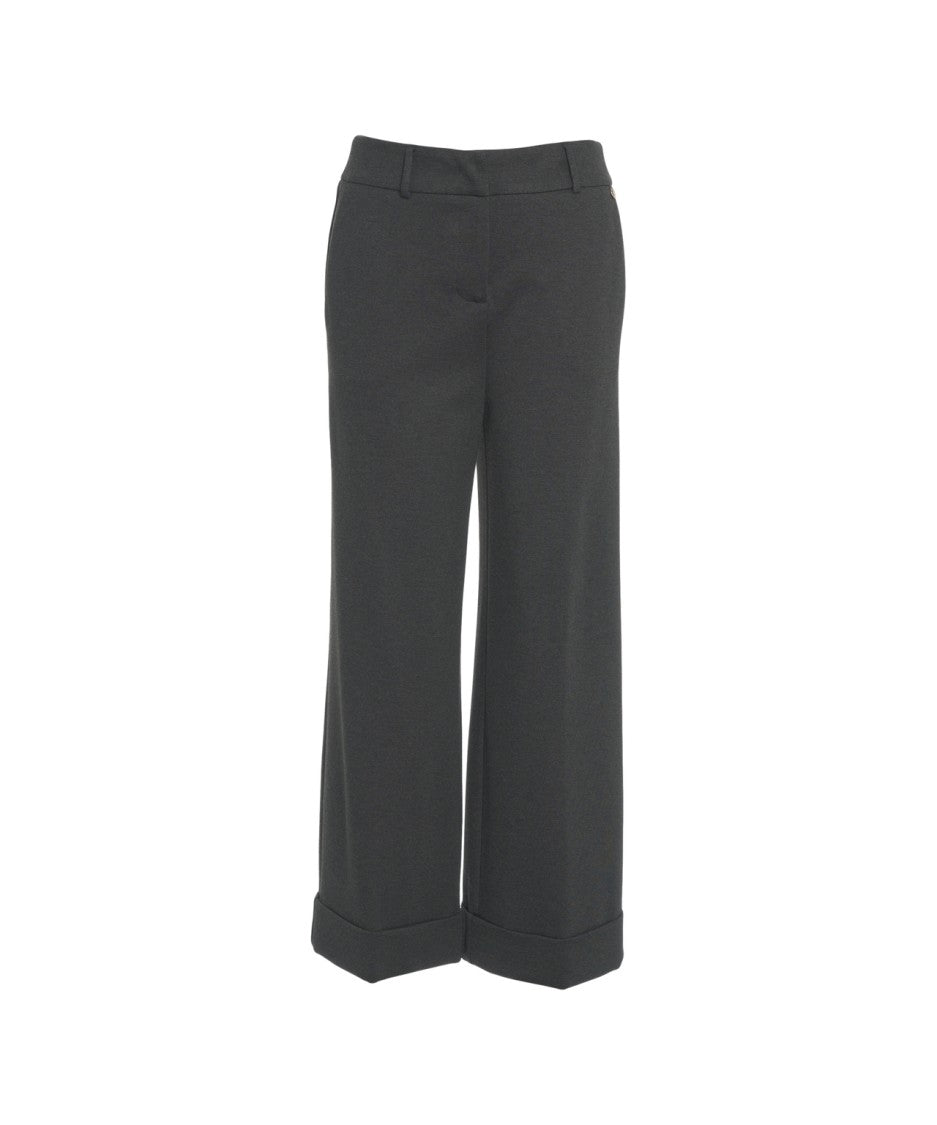 Liu Jo Cropped Wide-Leg Pants With Rolled Hem