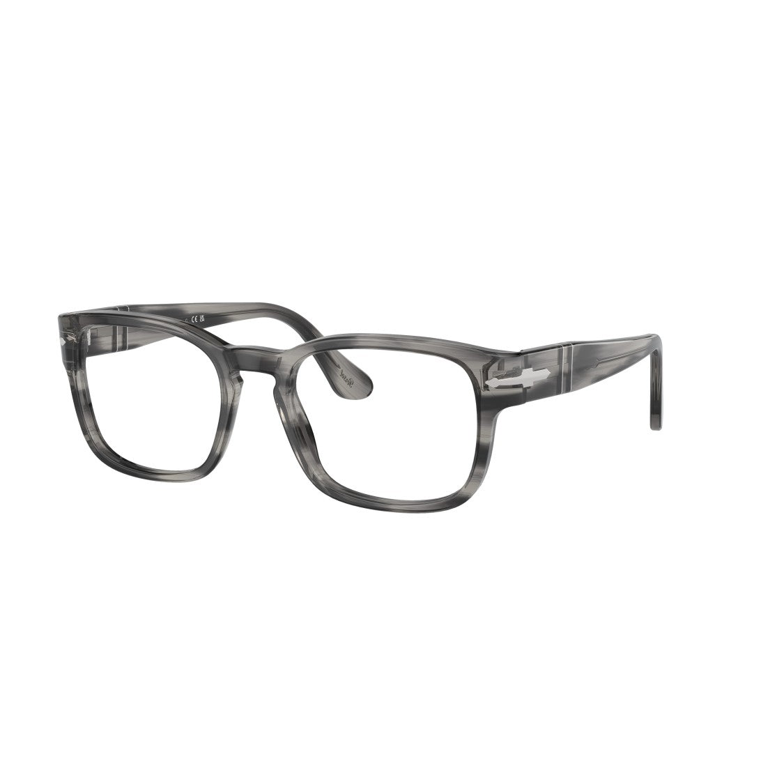 Persol 0Po3334v Translucent Acetate Rectangular Eyeglasses With Metallic Details