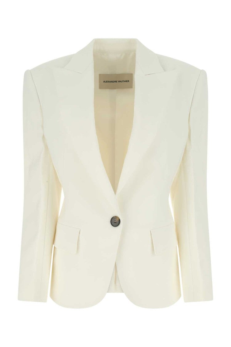 Alexandre Vauthier Ivory Stretch Viscose Blend Blazer