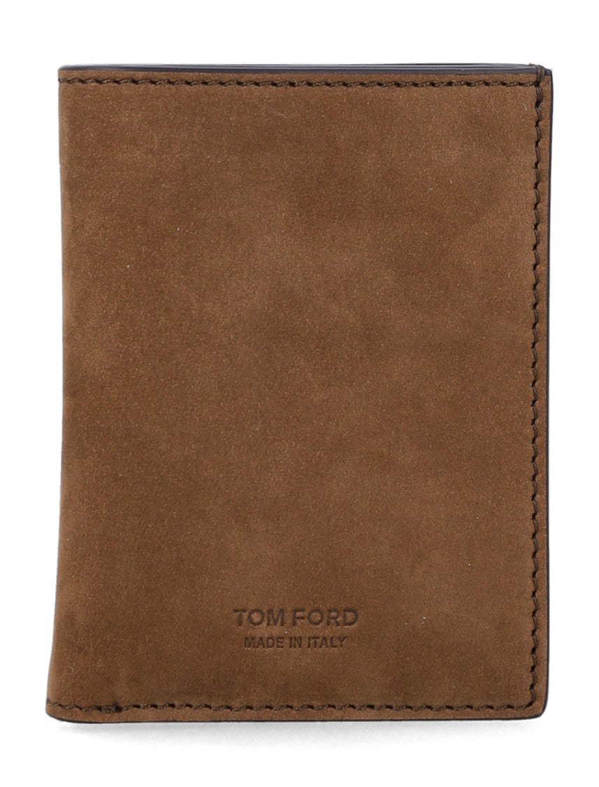 Tom Ford Nubuck Leather Folding Compact Card Holder