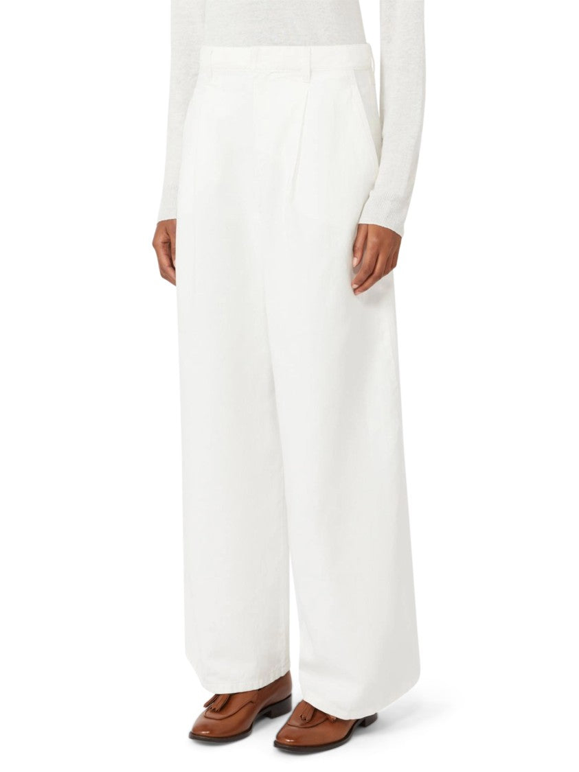 Max Mara Wide-Leg Trousers With High Waist And Front Pleats