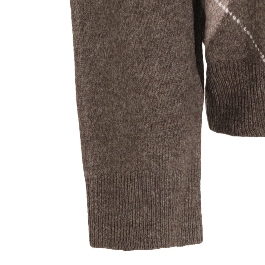 Nn.07 Argyle V-Neck Sweater In Brown And Burgundy