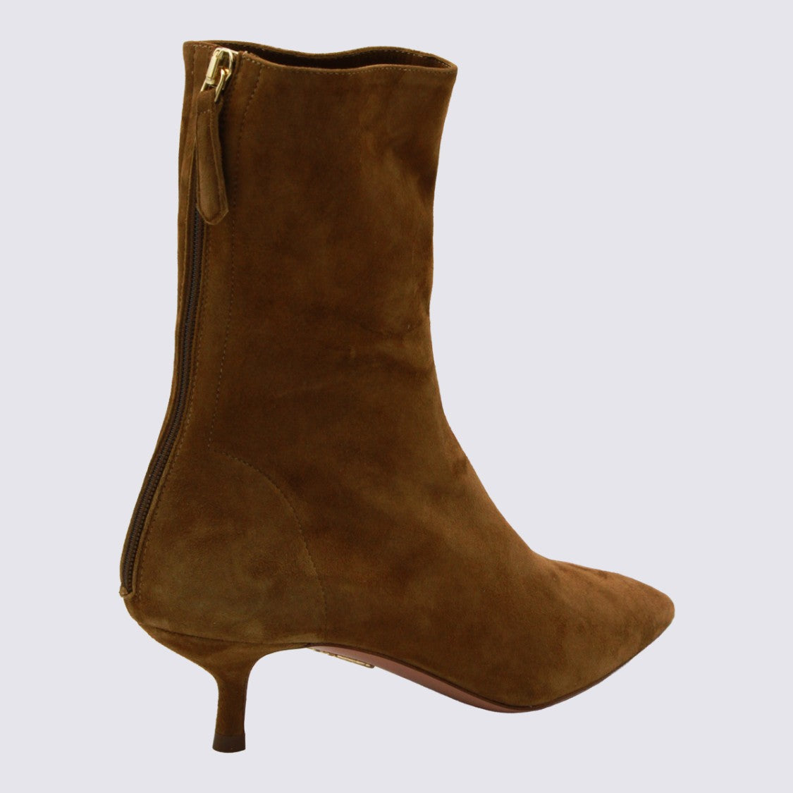 Aquazzura Mid-Calf Suede Boots With Pointed Toe