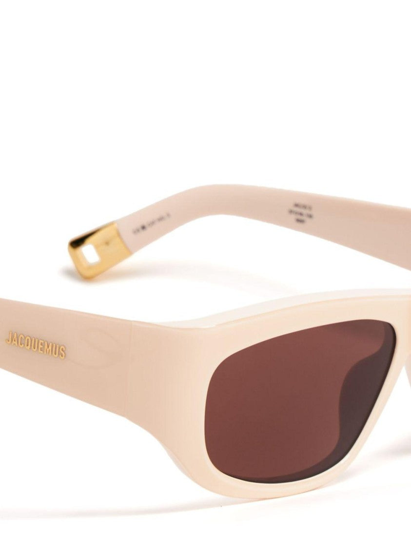 Linda Farrow Rectangular Frame Pilota Sunglasses With Glossy Finish