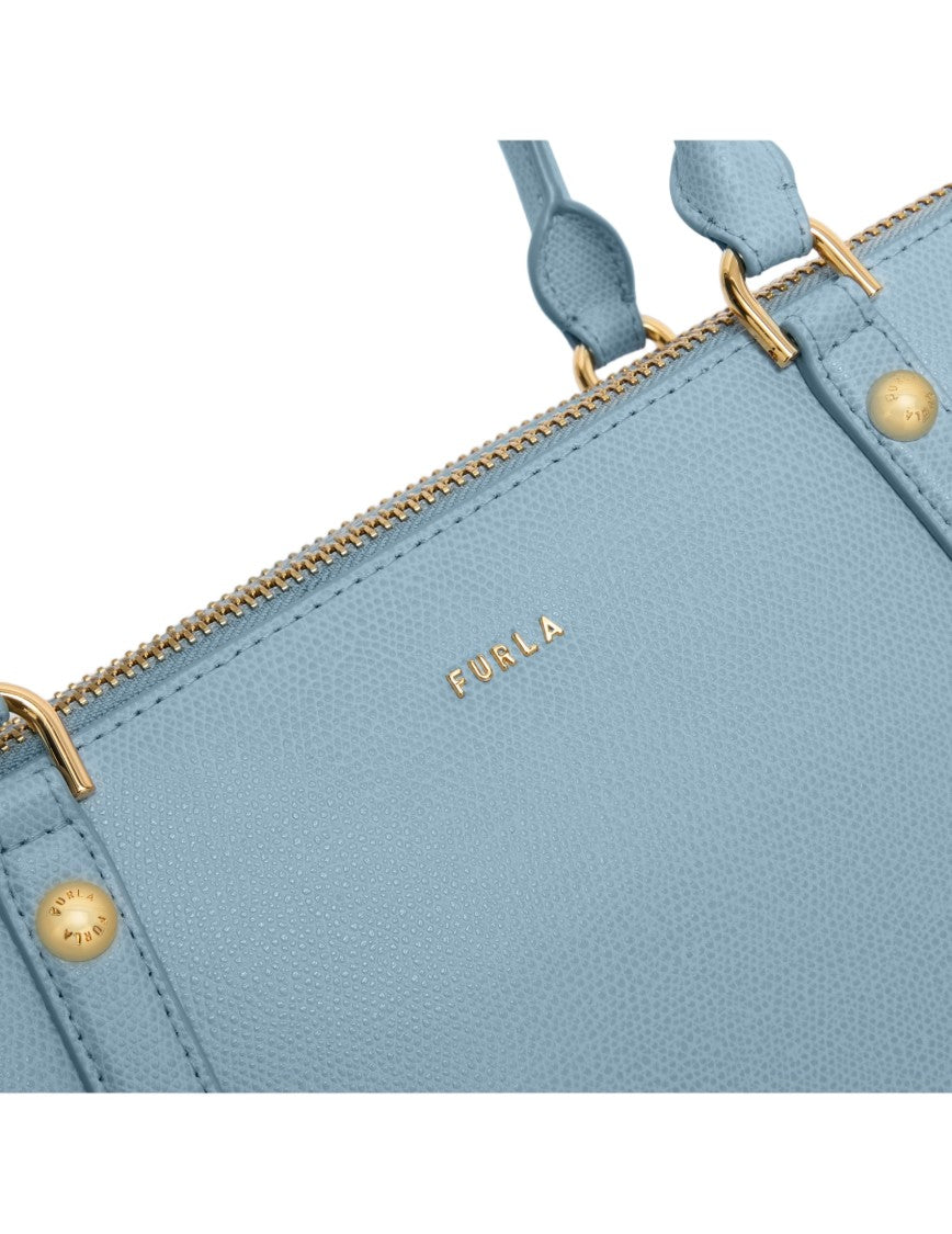 Furla Giulia M Boston Leather Shoulder Bag, Midnight Blue