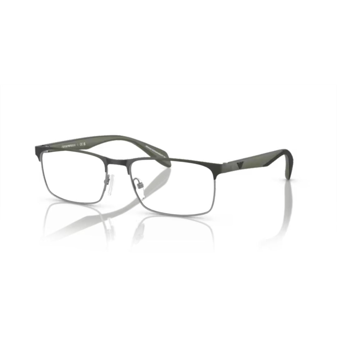 Emporio Armani 0Ea1149 Rectangular Grey Eyeglasses With Matte Metal Frame