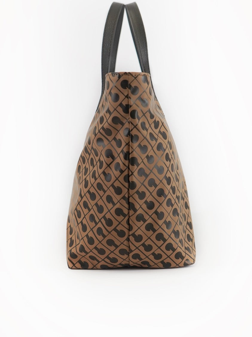 Gherardini Brown Trapezoidal Geometric Pattern Medium Shopper